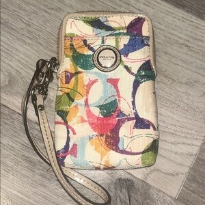 Coach Colorful Patterned Wristlet Little Wallet